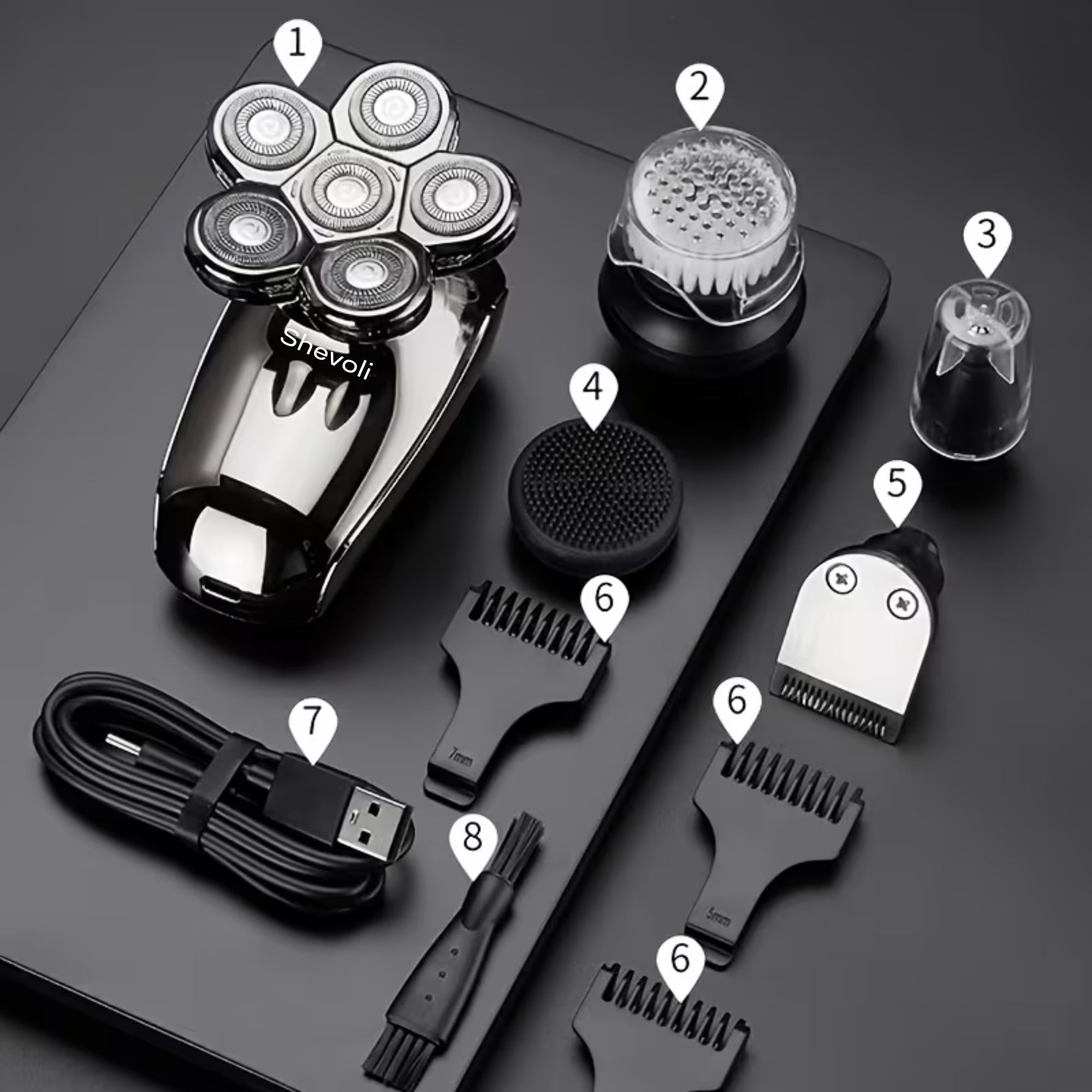Kit de afeitadora y recortadora eléctrica 5 en 1