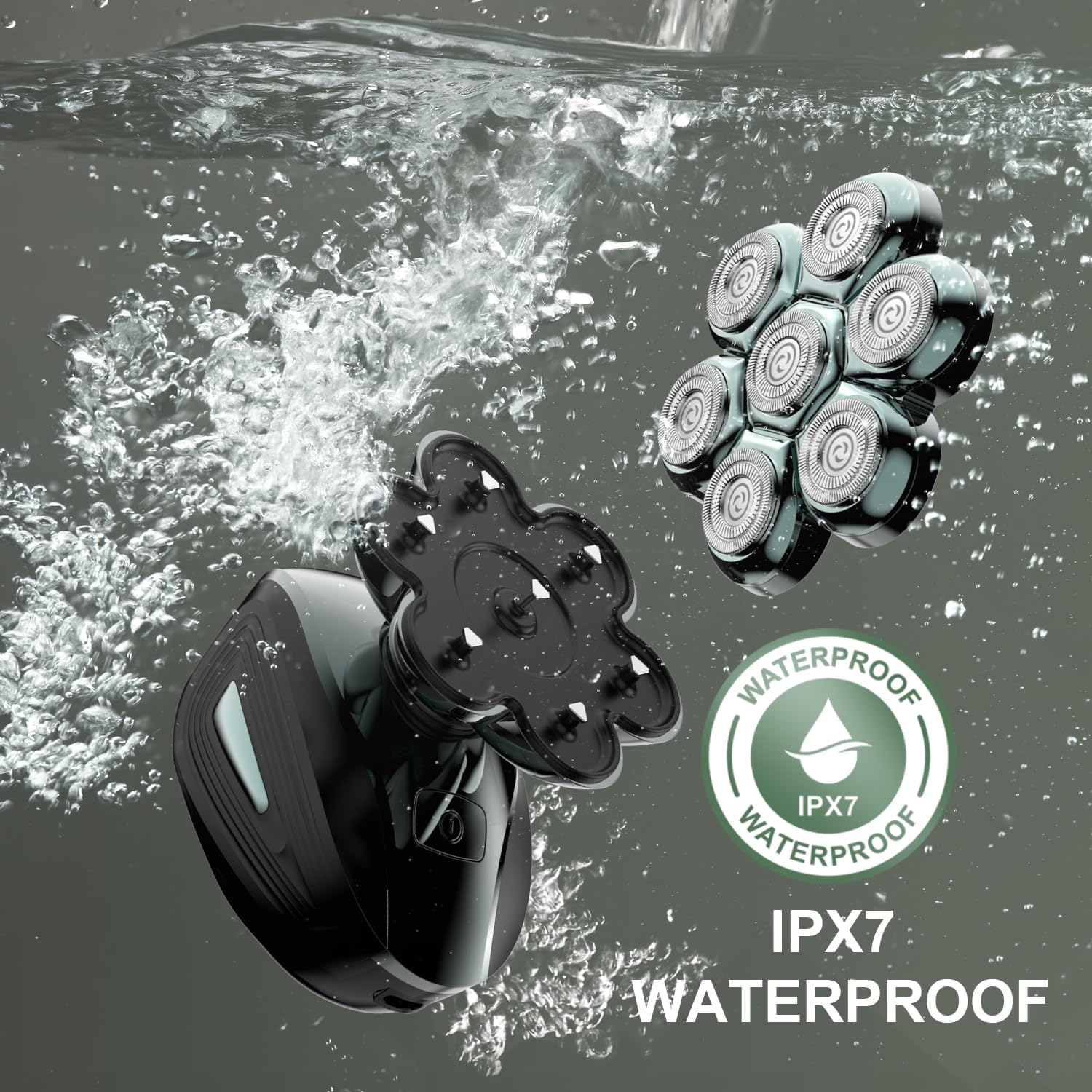 7D Electric Bald Head Shaver for Men | 5-in-1 Multifunctional Grooming Kit with LED Display, Type-C Fast Charging & IPX7 Waterproof Design